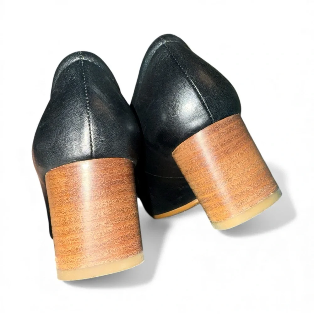 Clarks Black Leather Block Heel Round Toe Pumps, Women’s Shoes - US Size 6 M EUC - Picture 7 of 12